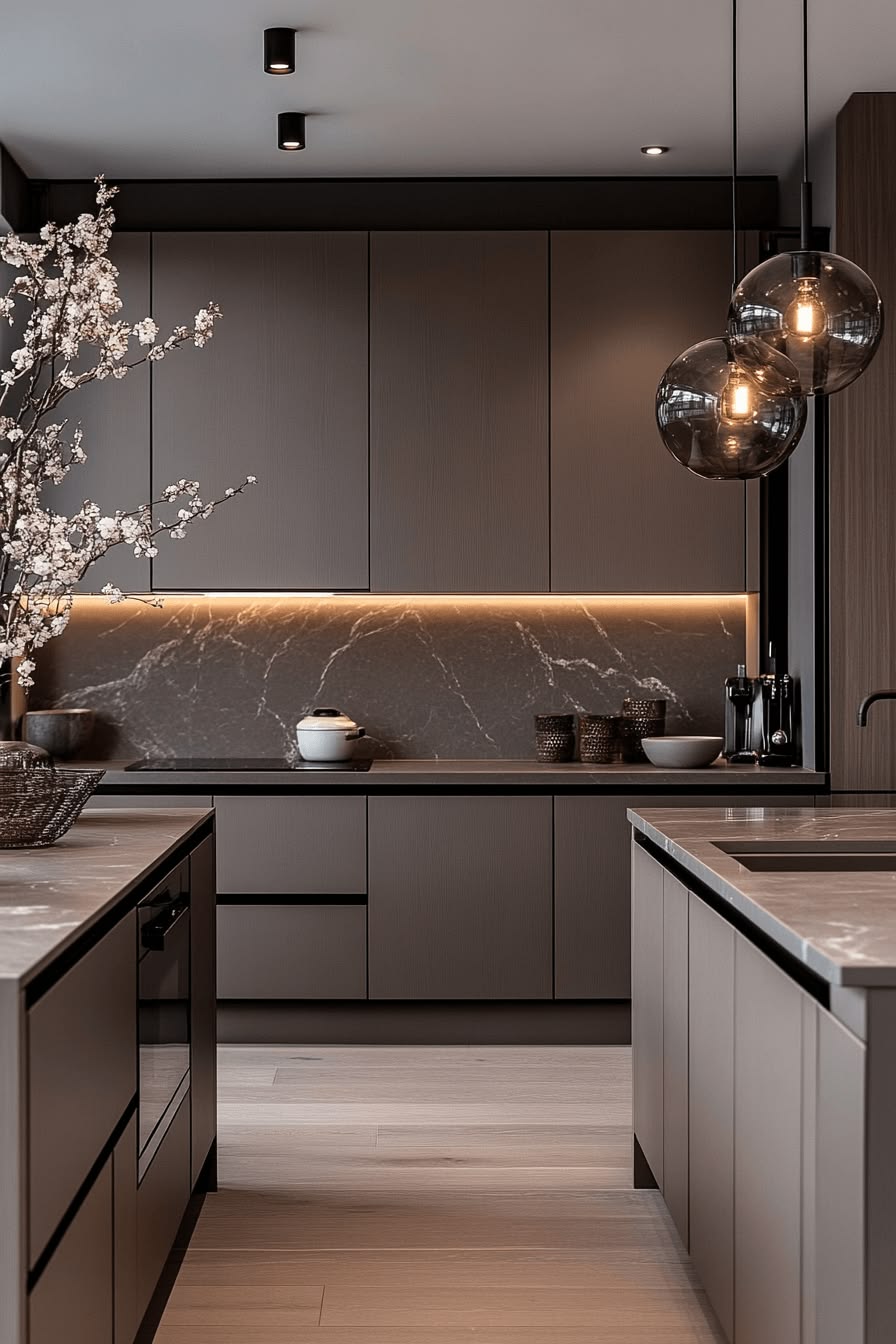 Gạch ốp bếp màu đen