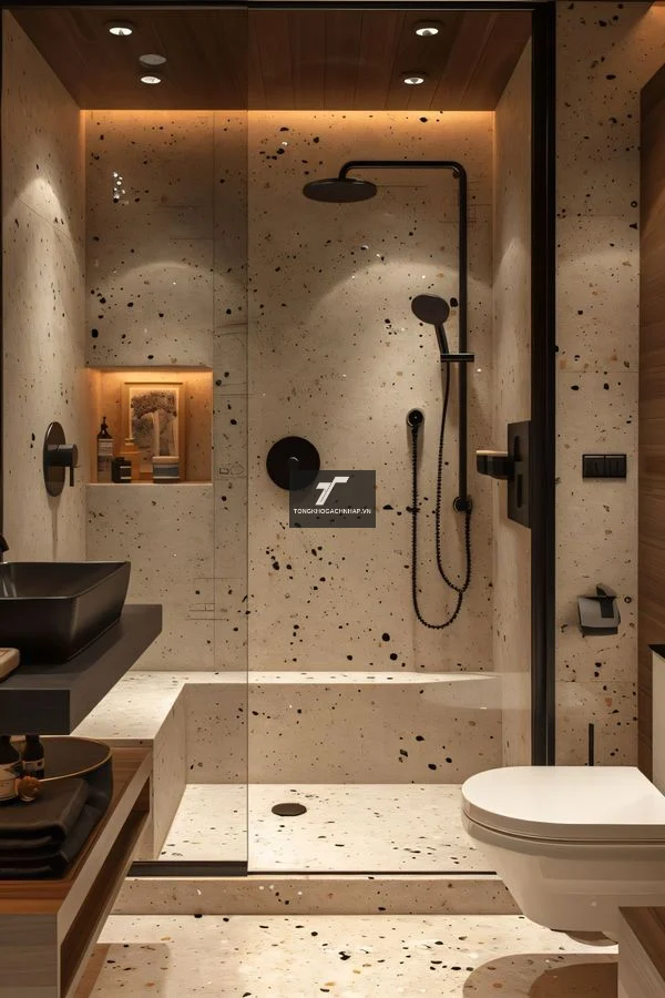 Gạch terrazzo lát nhà tắm nhỏ