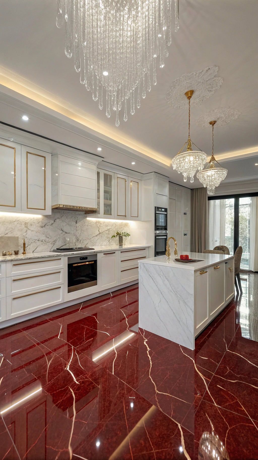 Gạch vân đá màu đỏ đẹp