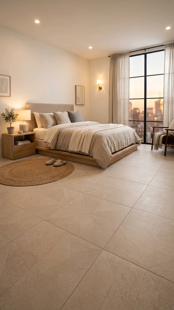 Gạch xương đá porcelain lát phòng ngủ