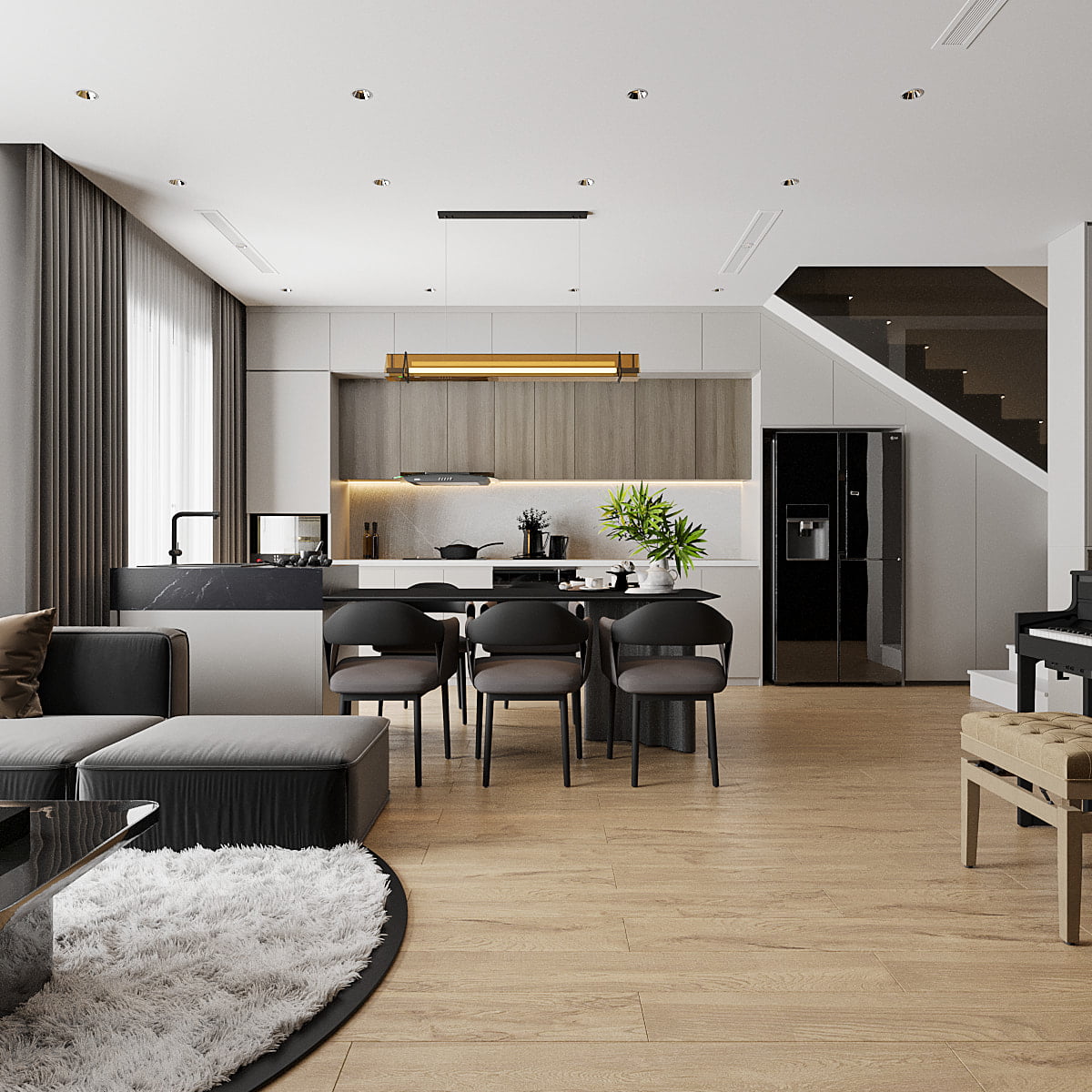 Lợi ích của gạch giả gỗ trong phòng khách