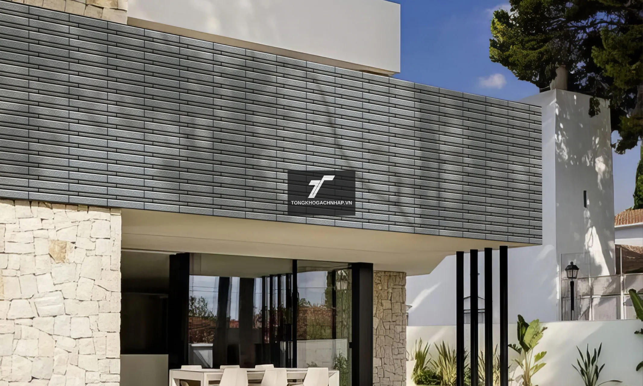 Mẫu gạch thẻ ốp mặt tiền FLU