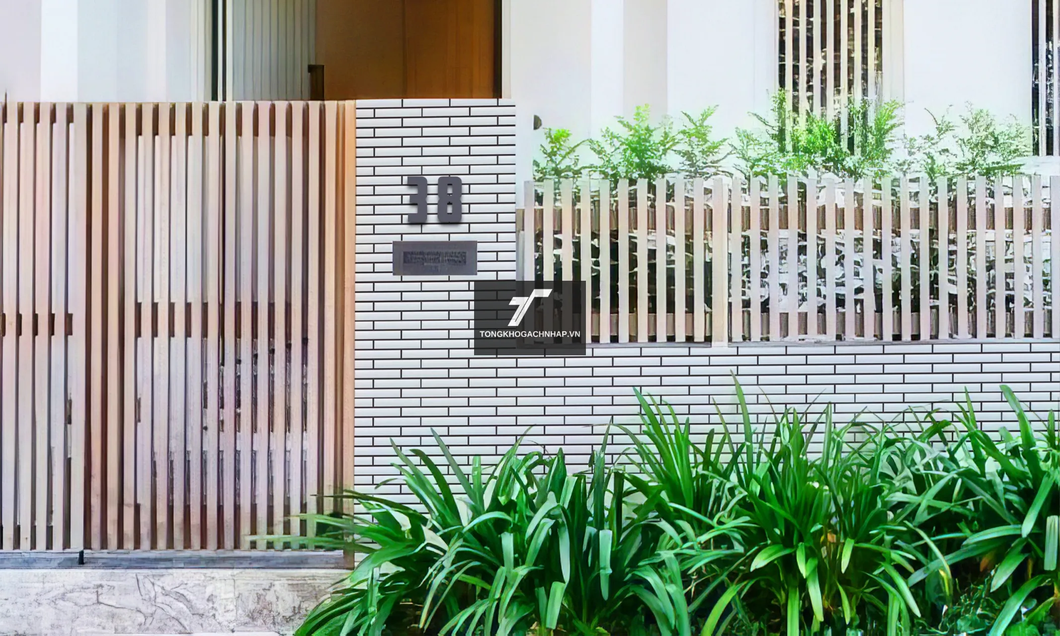 Mẫu gạch thẻ ốp mặt tiền VN