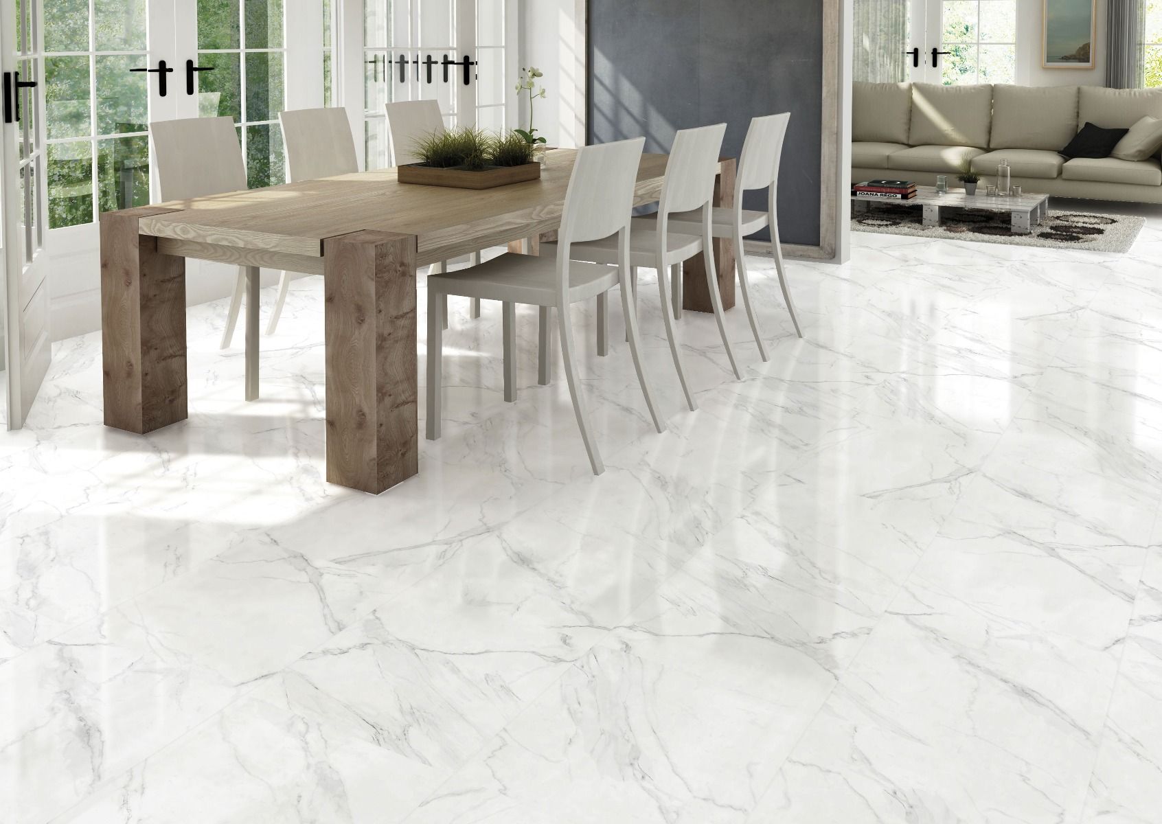 White Marble Effect Gloss Ceramic Floor Tiles ?v=1678376372807