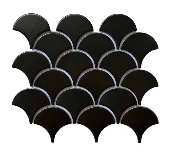 Gạch mosaic vảy cá MHF09 (Màu đen mờ)