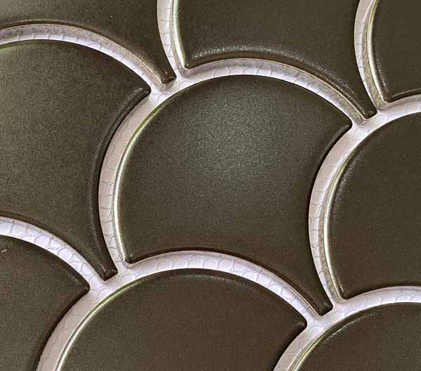Gạch mosaic vảy cá MHF09 (Màu đen mờ)