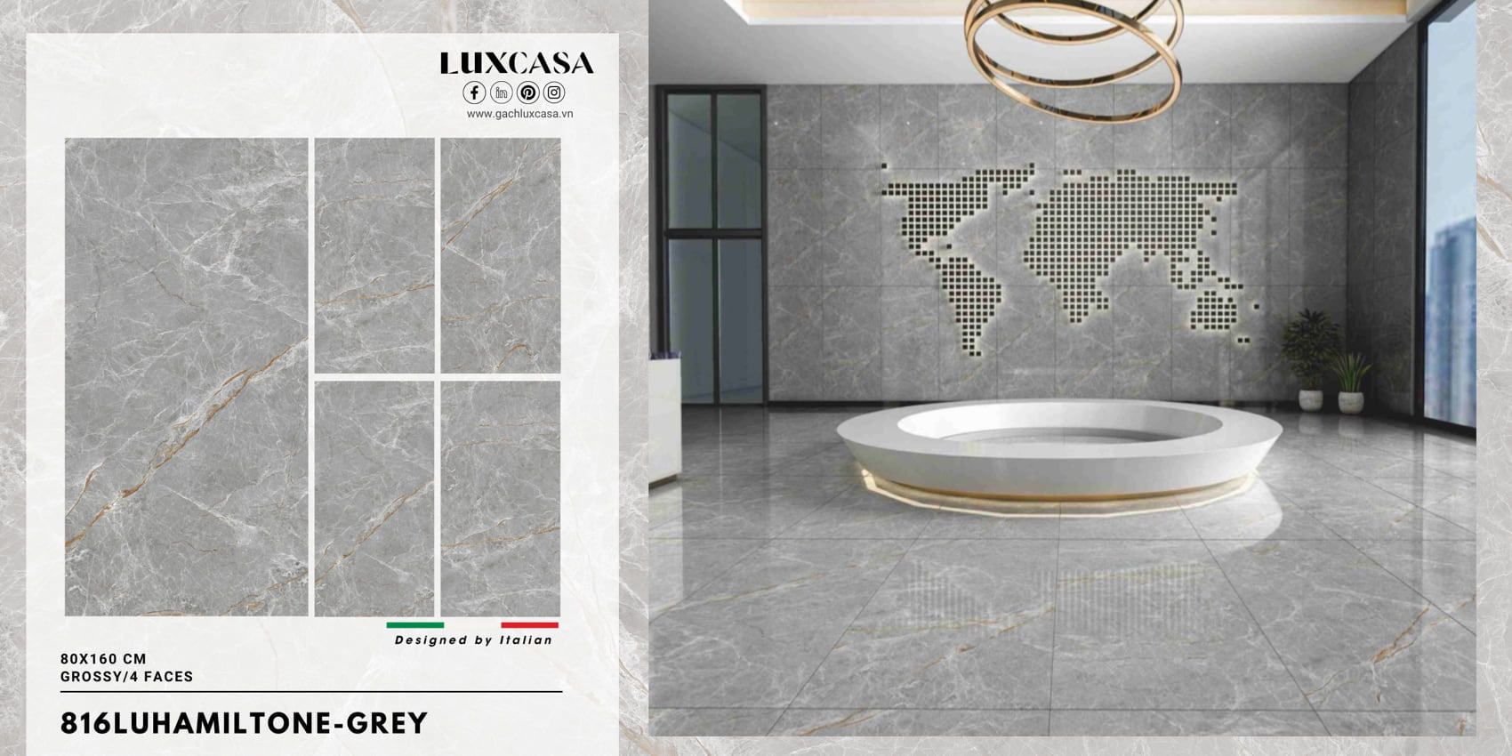 GẠCH KHỔ LỚN 800×1600 816LUHAMILTONE GREY