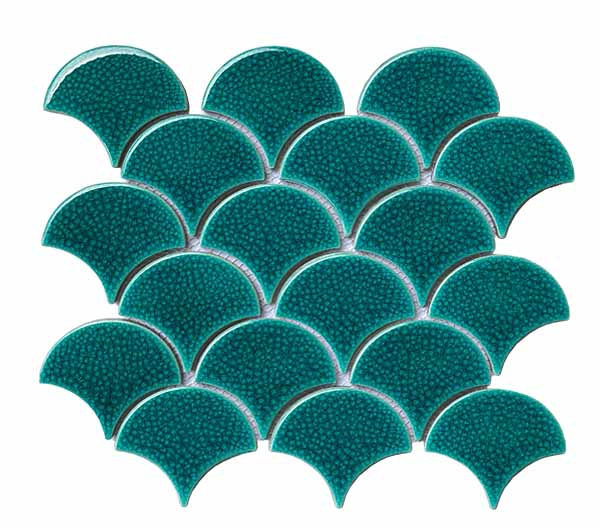 Gạch mosaic vảy cá MHF90011 (Xanh lá cây đậm)