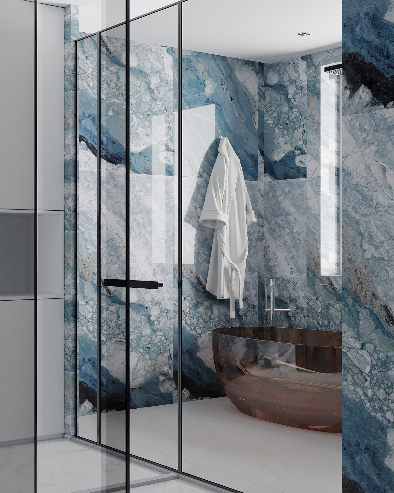 Gạch bóng 80x160 vân đá màu xanh LUE-816004
