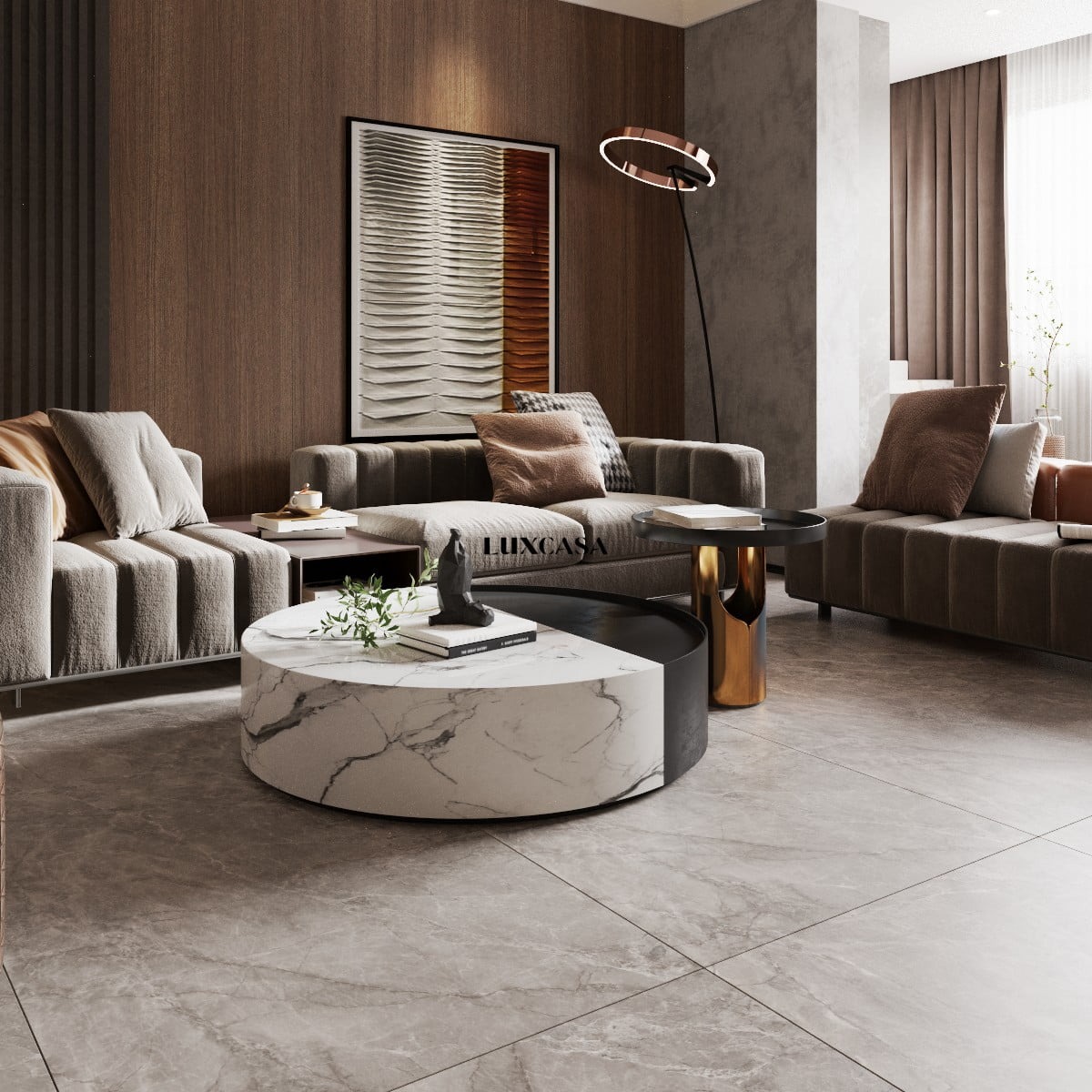 Gạch giả đá mờ màu nâu 80×160 816LUTORATO GREY
