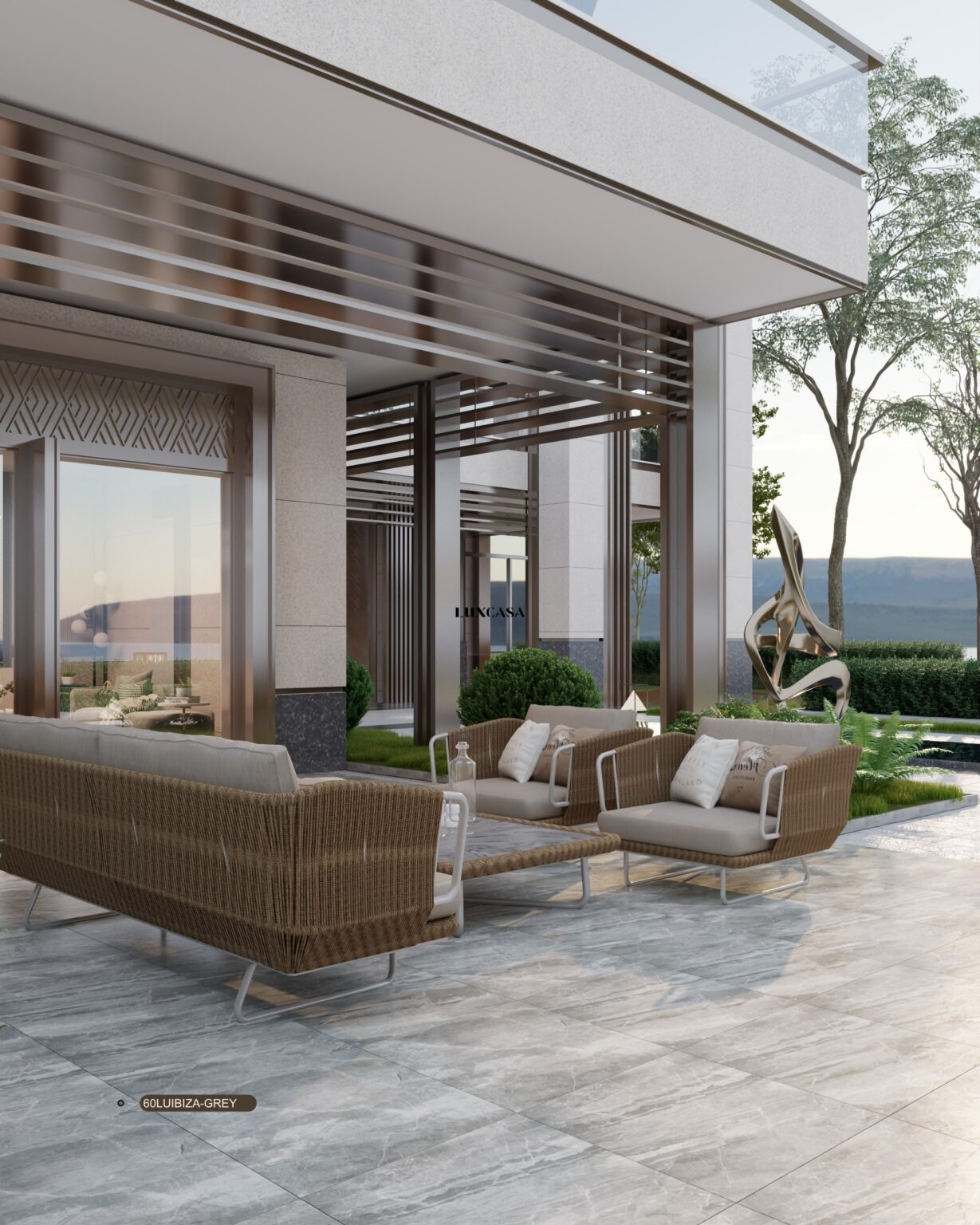 Gạch giả đá màu xanh rêu 600×600 60LUIBIZA GREY