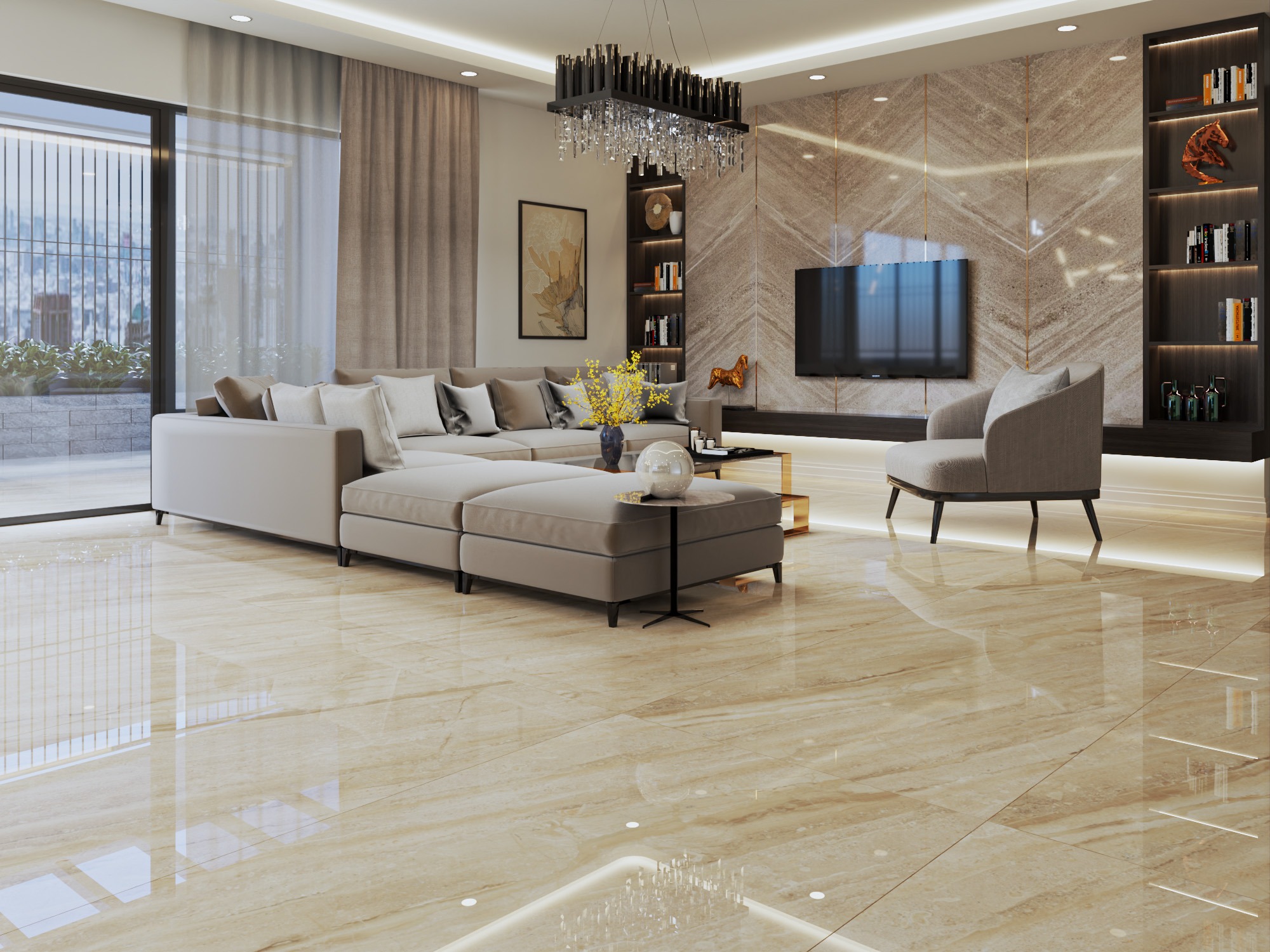 Gạch lát nền bóng vân đá 80x160 LUE-816002