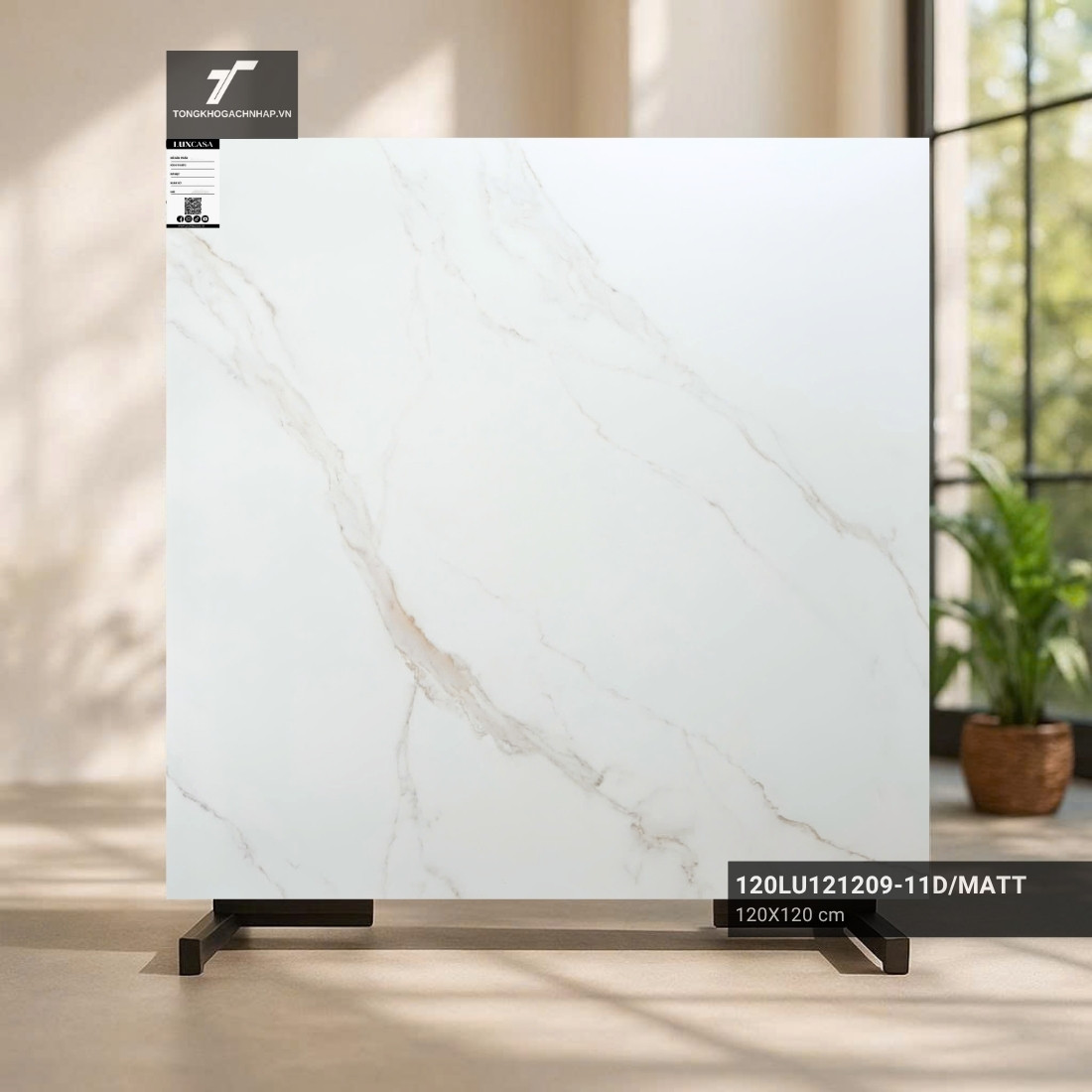 Gạch lát nền trắng mờ mịn 1200x1200 120LU121209-11d