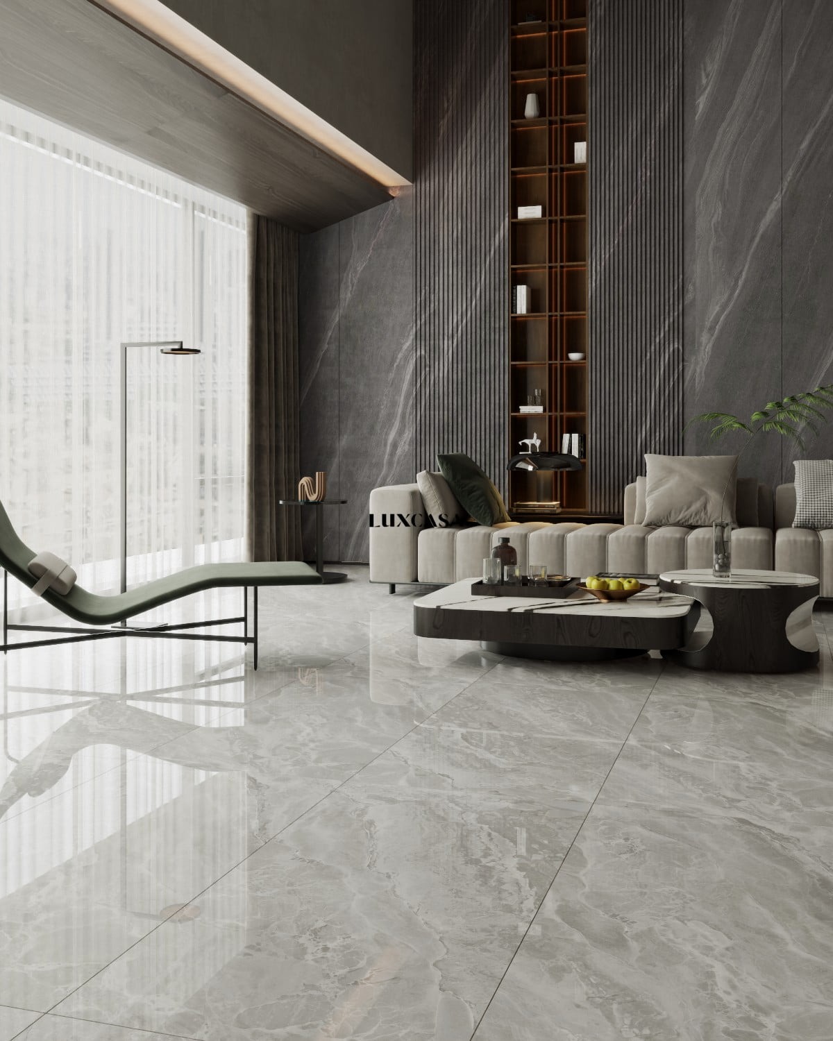 Gạch lát nền vân đá xám trắng 80×160 816LUMIAMI BIANCO