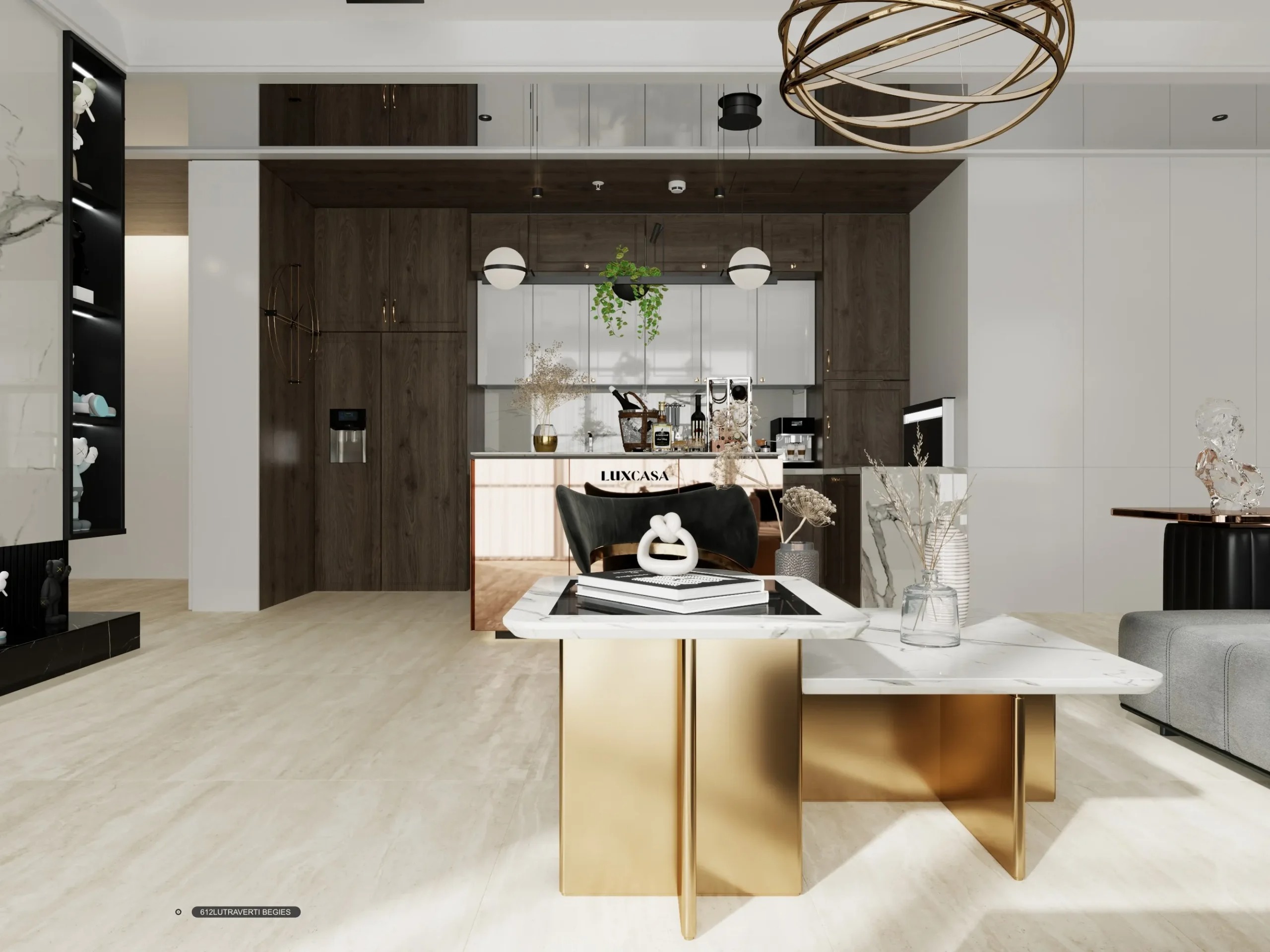 Gạch mờ mịn sang trọng 600×1200 TRAVERTINE BEIGE