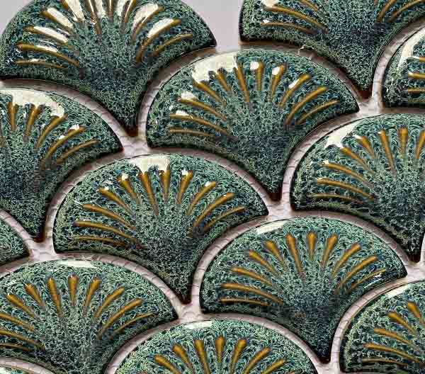 Gạch mosaic vảy cá MHF018 (Xanh lục)