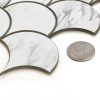Gạch mosaic vảy cá 259×273 CY869501 (màu trắng vân đá carrara)