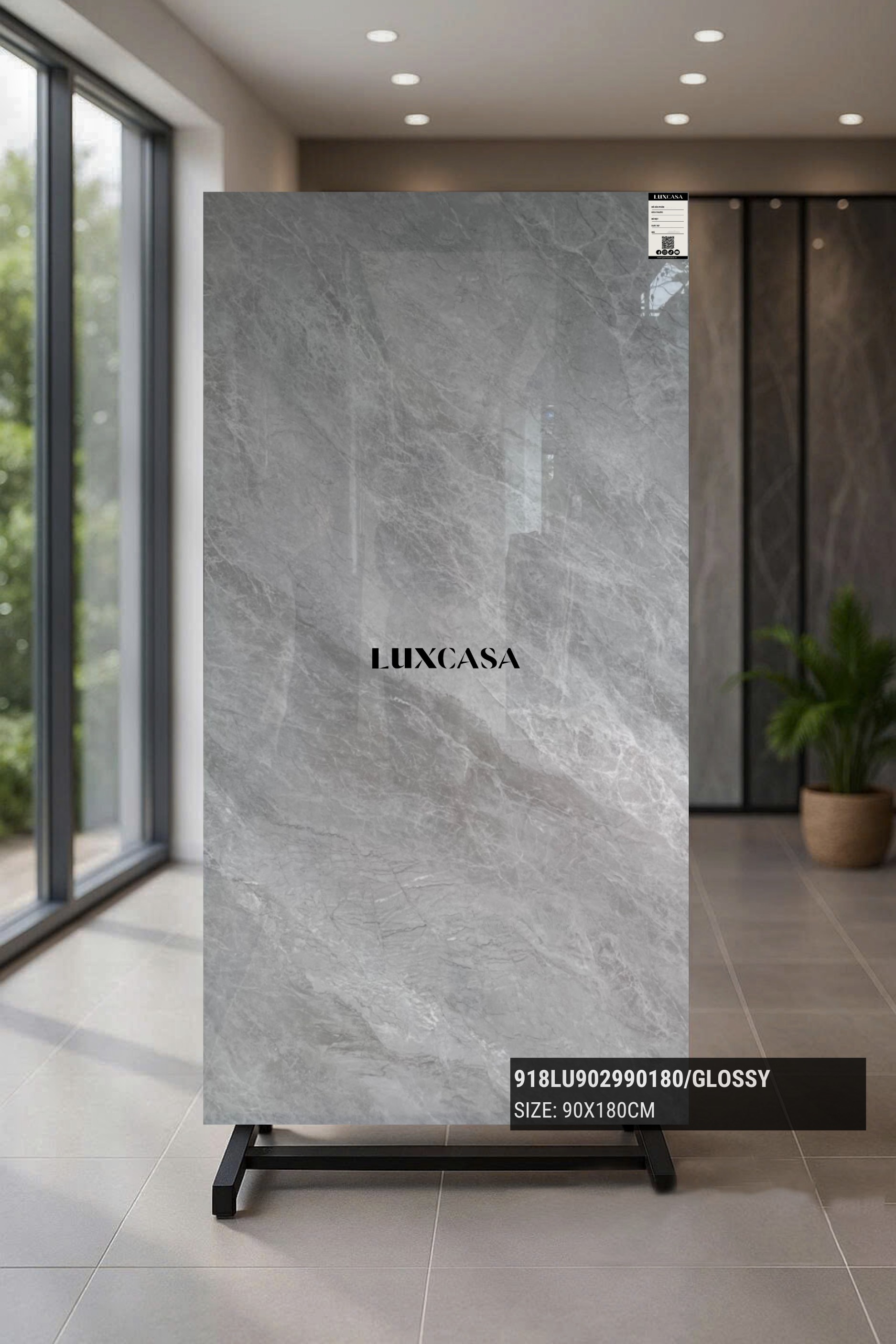 Mẫu gạch xám bóng giả đá 90x180 918LU902990180