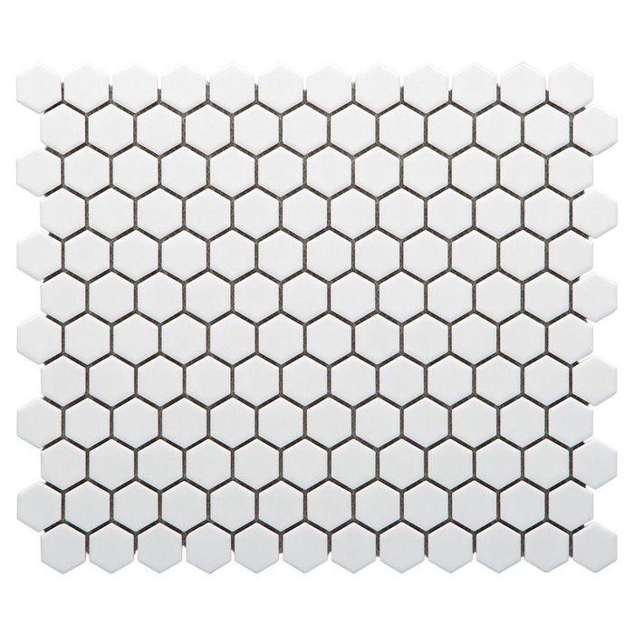 Mosaic lục giác nhỏ màu trắng