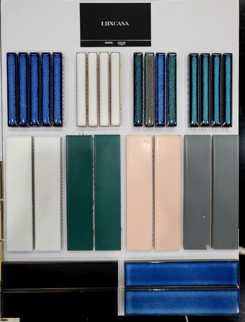 Gạch mosaic trang trí hình que MHT018 (màu xanh rêu)