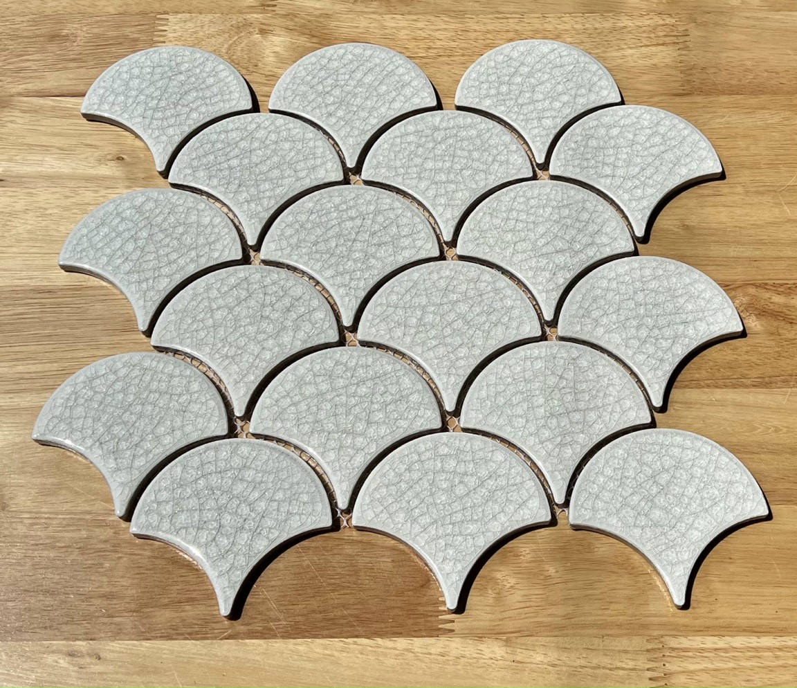 Gạch mosaic vảy cá MHF 9003 (Màu trắng rạn)