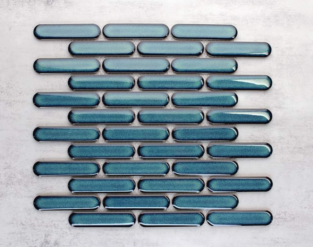Gạch mosaic thẻ que DT082 (màu xanh ngọc)