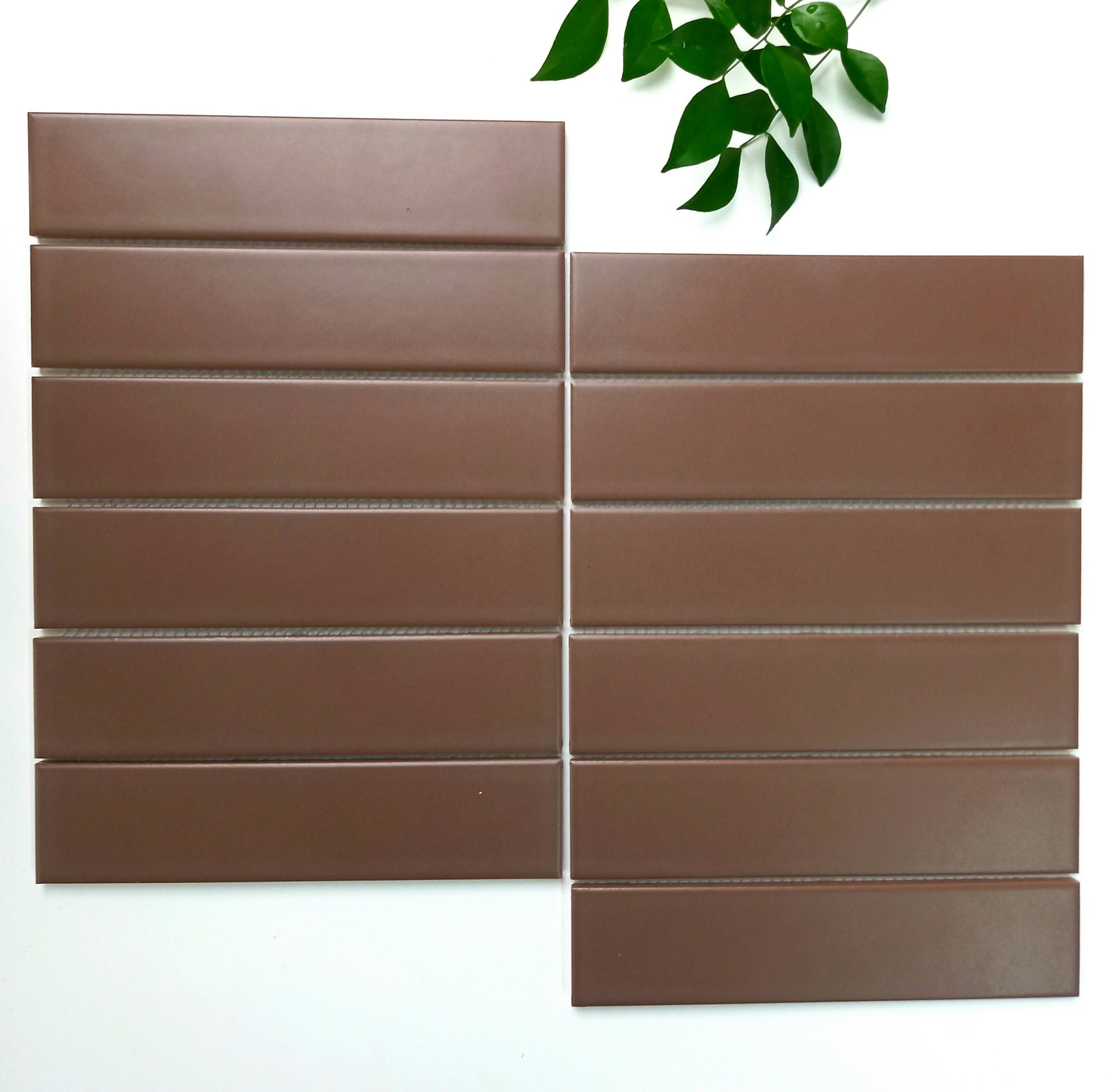 Gạch mosaic thẻ mờ 288x198/ 45x195 Y45P827 (nâu mờ)