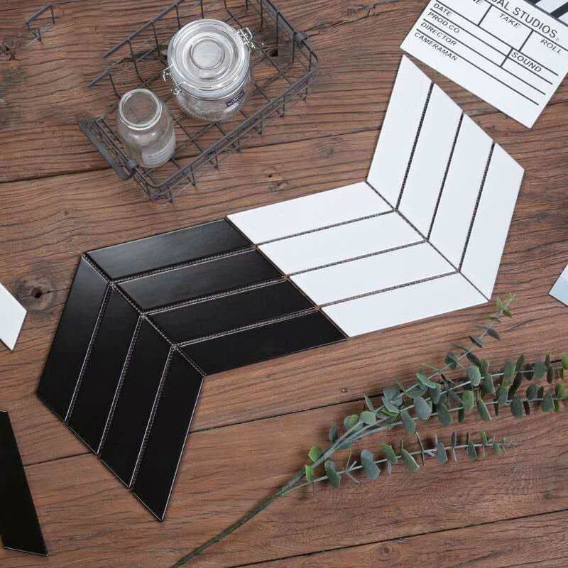 Gạch mosaic xương cá 318,5x224/52x180 GR31000 (trắng / mờ)