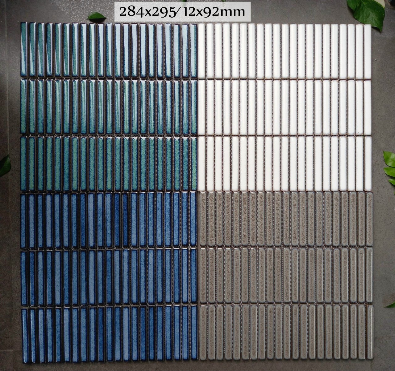 Gạch mosaic stripe 284×295mm/32,5x14,5mm 92TTEB-90 (màu xám)