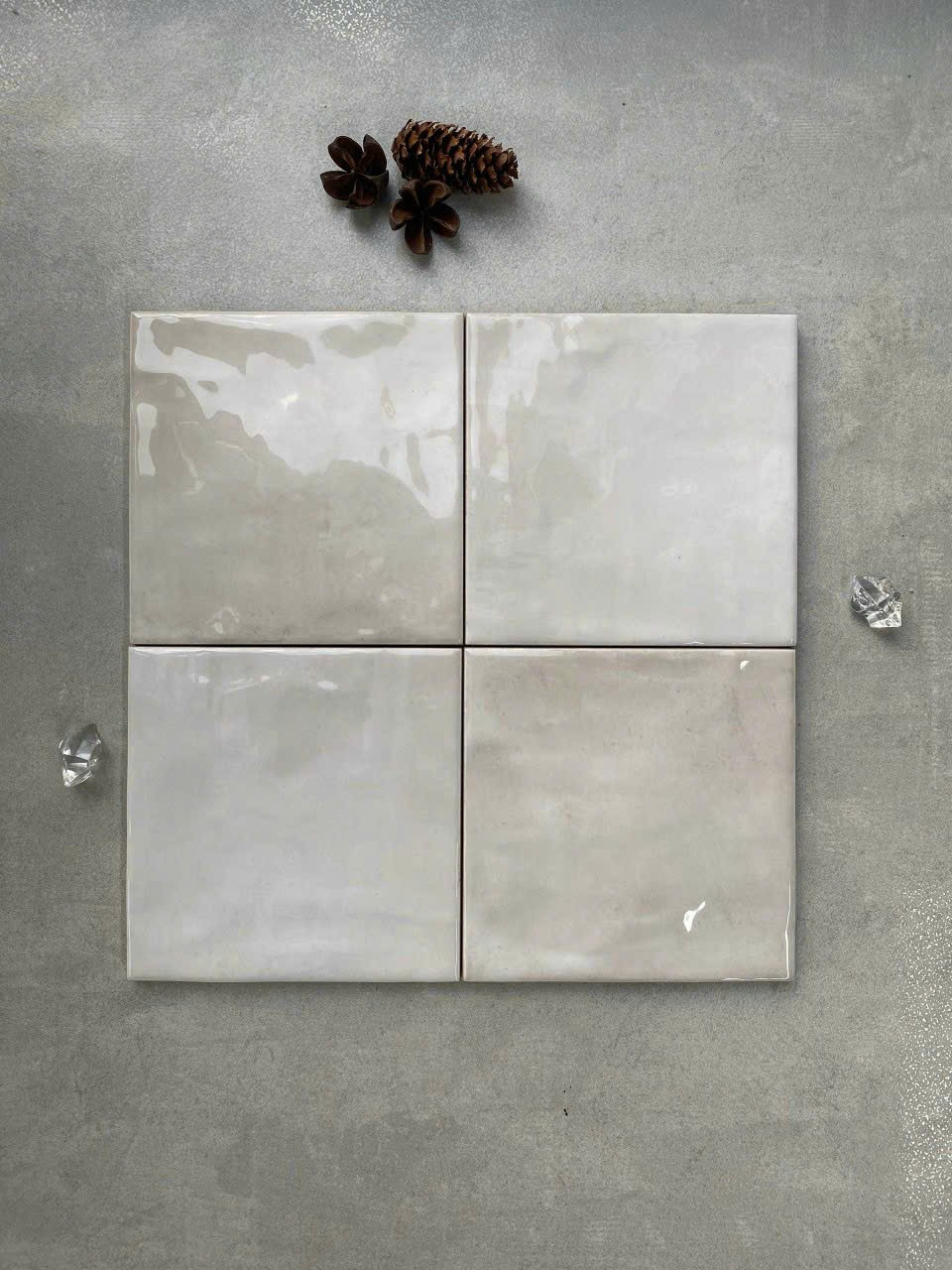 Gạch thẻ vuông bóng lượn 120x120 IN121206 (màu trắng)