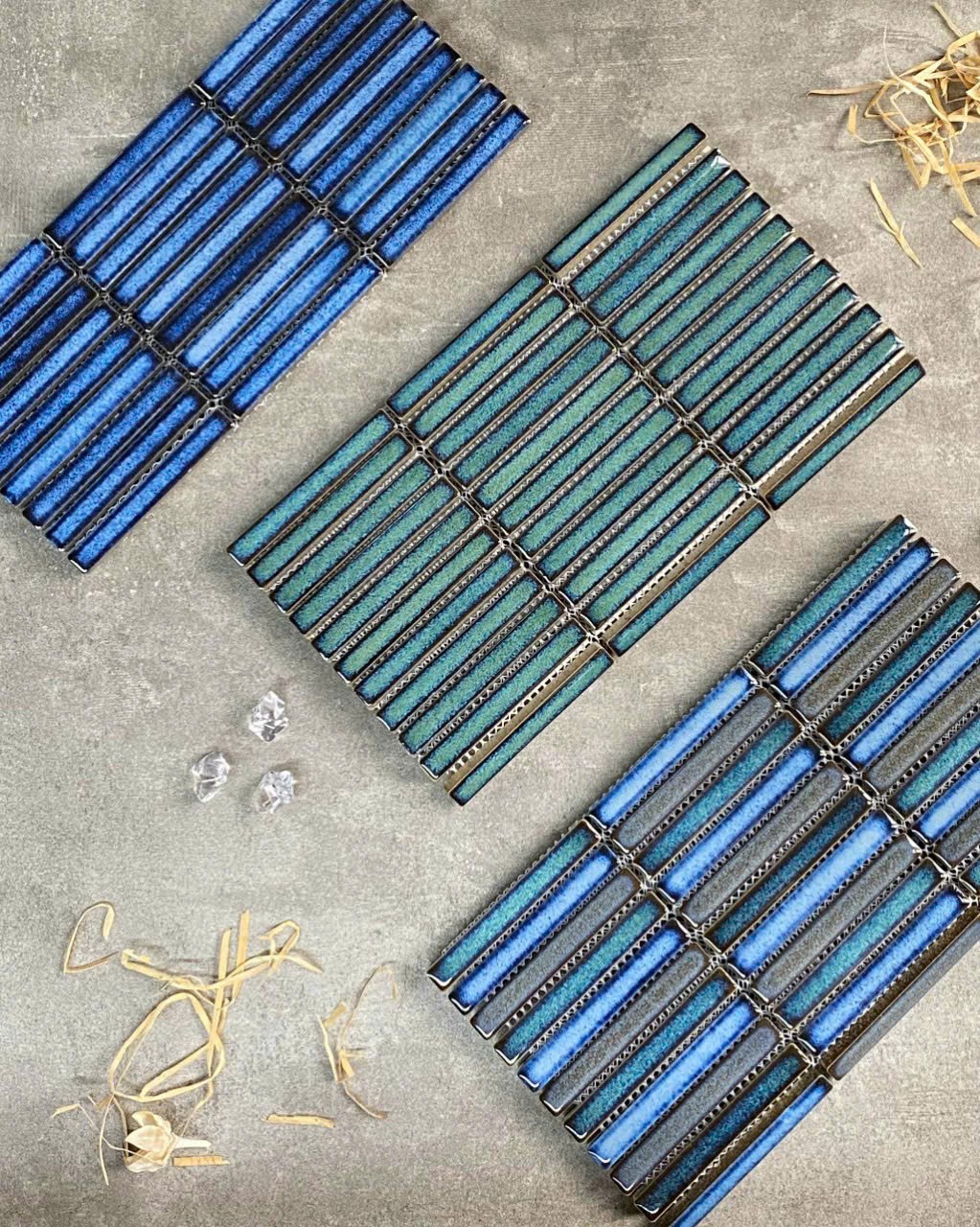 Gạch mosaic stripe 284×295/32,5x14,5 92TTEB-019A (màu xanh dương đậm)