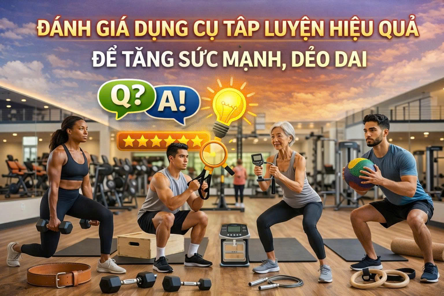 Đánh giá dụng cụ tập luyện hiệu quả để tăng sức mạnh, dẻo dai