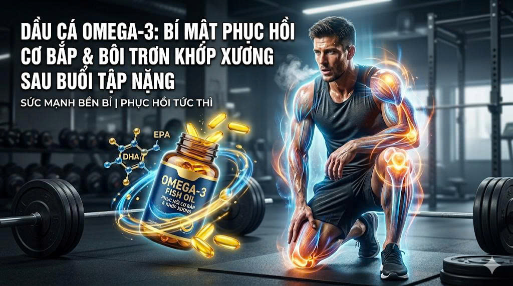 Dầu cá Omega-3: bí mật phục hồi cơ bắp và bôi trơn khớp xương sau những buổi tập nặng