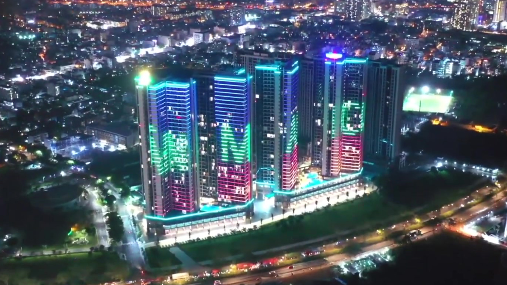 Chiếu sáng mỹ thuật mặt ngoài Eco Green Sài Gòn
