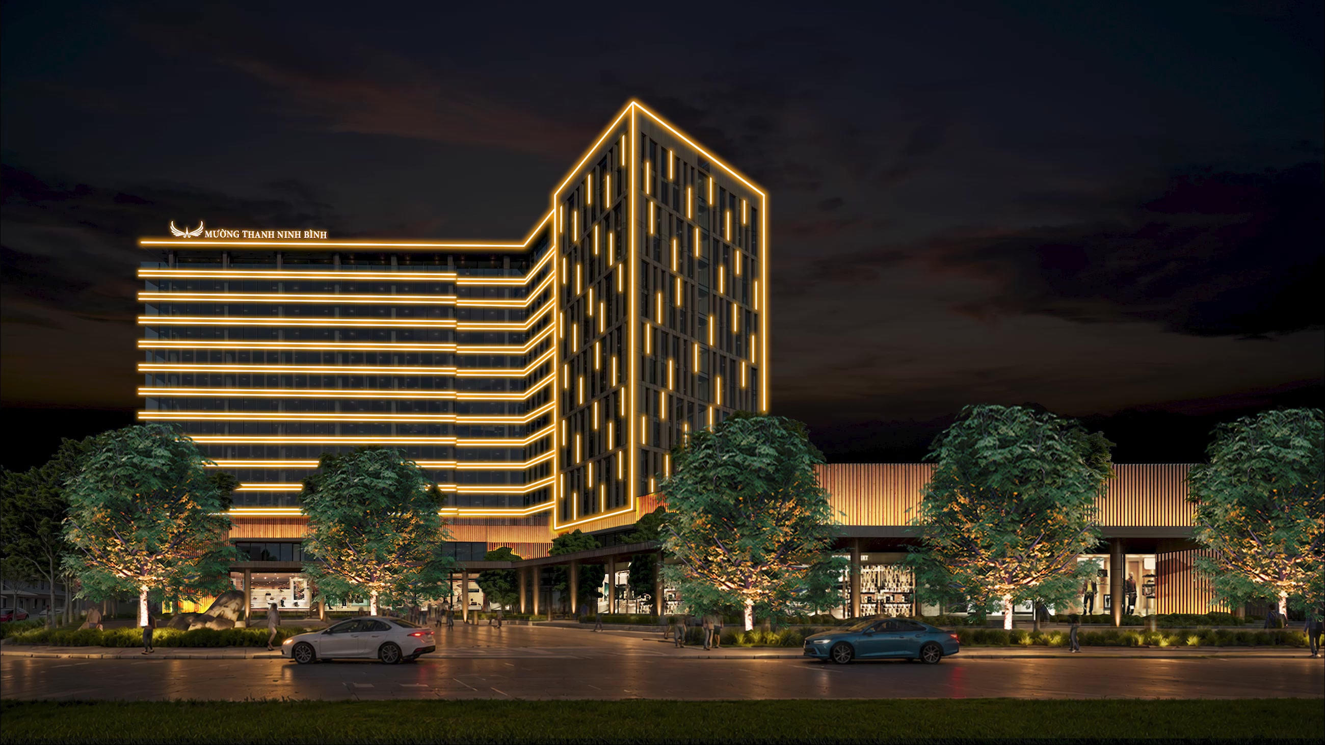Dự án chiếu sáng mỹ thuật mặt ngoài khách sạn Mường Thanh Luxury Ninh Bình