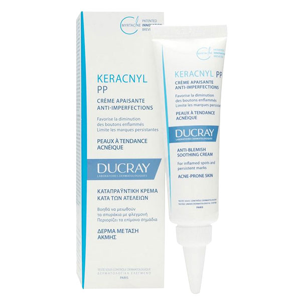Kem dưỡng da Ducray Keracnyl PP anti-Blemish Soothing Cream giảm các đốm mụn và mờ vết thâm do mụn (30ml)