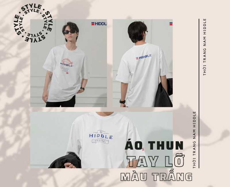 Áo thun tay lỡ nam màu TRẮNG, Phân loại và Cách phối đồ