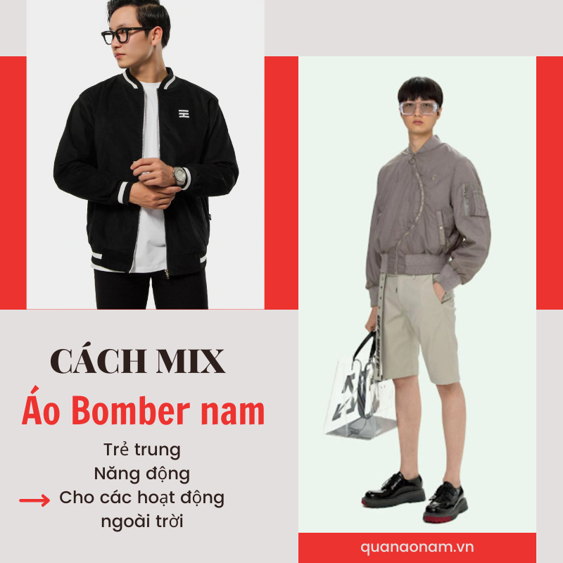 Cách phối đồ với áo Bomber nam cho các hoạt động ngoài trời