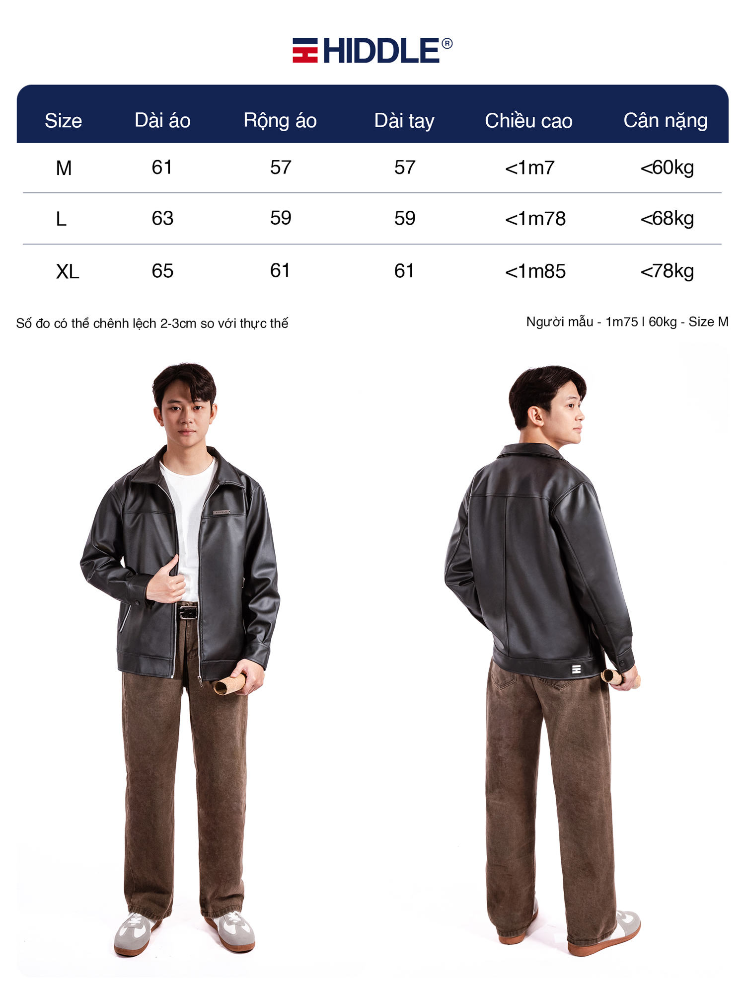 áo da nam cao cấp chính hãng HIDDLE