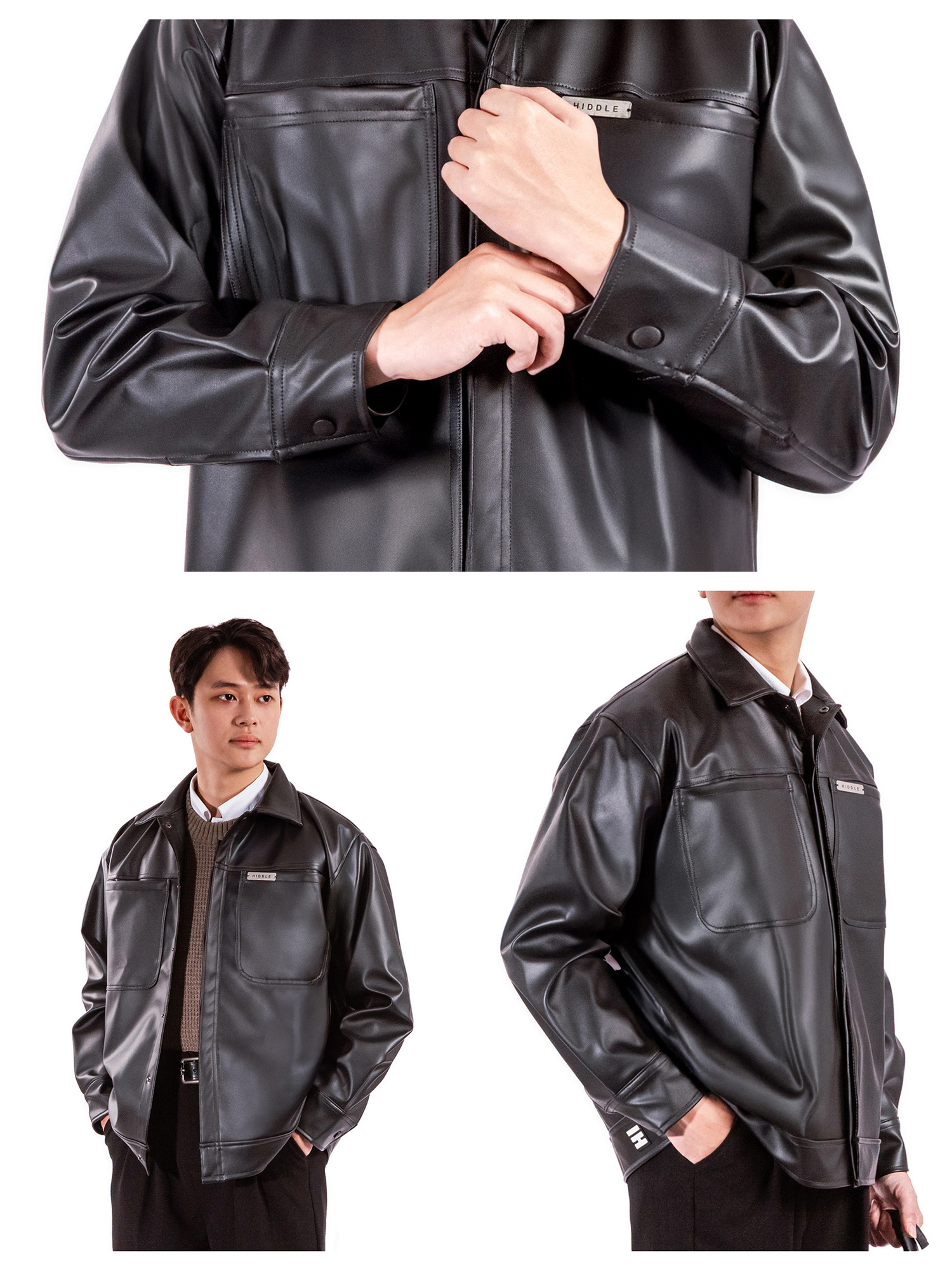 Áo khoác da nam cao cấp Hiddle