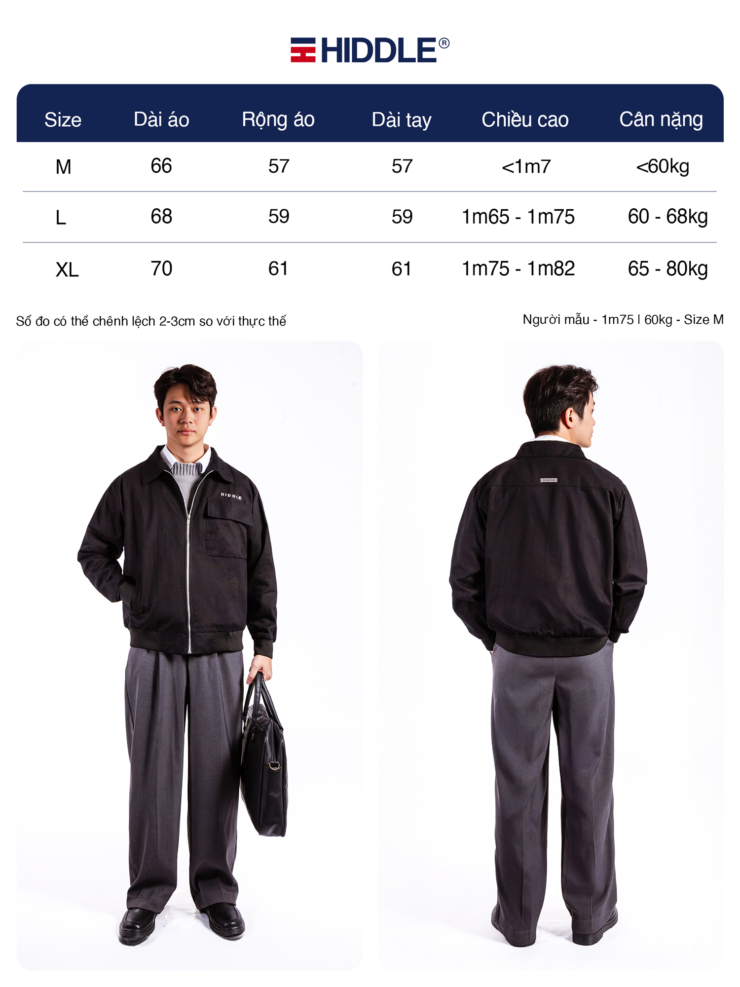 Áo khoác nam kaki 2 lớp cao cấp