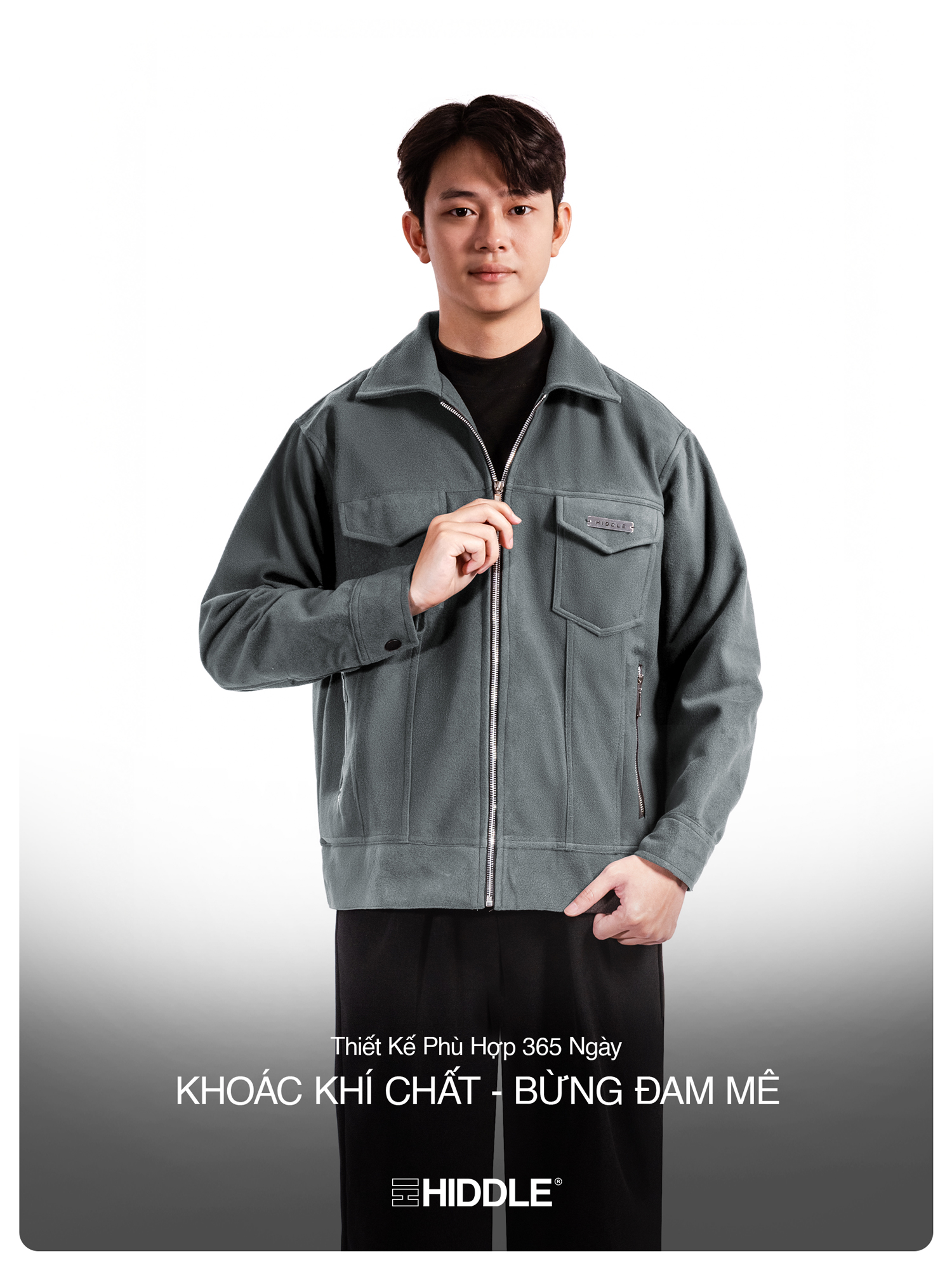 áo da lộn nam hàng hiệu Hiddle