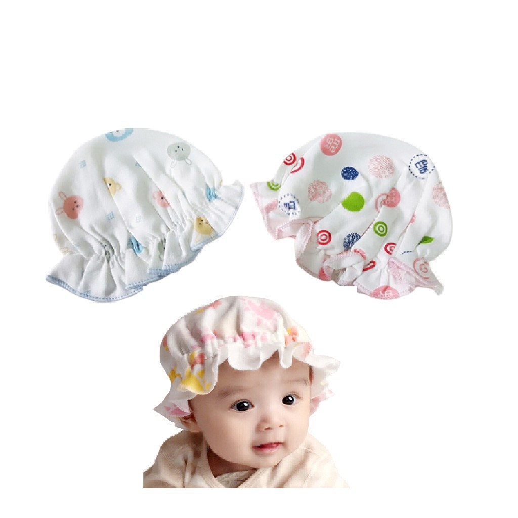 Set 2 Nón Chun Bèo Nhí In Rơi Cho Bé Gái Sơ Sinh 0-4 Tháng Cotton Mềm Mịn  Đẹp - Shop Đồ Sơ Sinh Cho Mẹ Và Bé Babies.Vn Tại Quận Tân