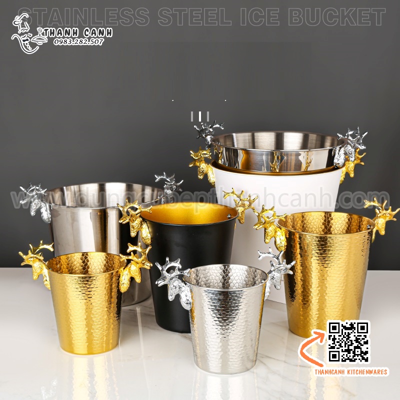 Xô inox ướp lạnh rượu vang đa dạng mẫu mã chủng loại