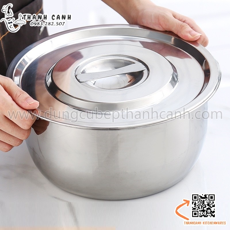 Thố inox có nắp, âu inox có nắp, âu cơm canh inox