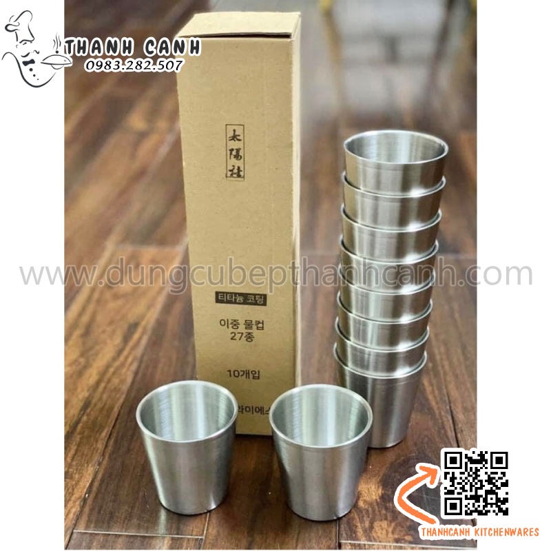 ly inox hai lớp, cốc inox mầm non