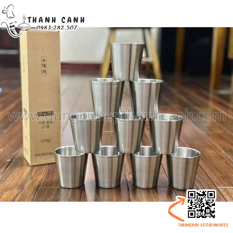 ly inox hai lớp, cốc inox mầm non