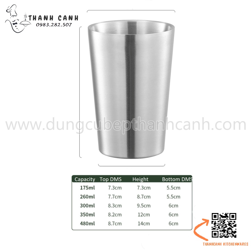 Cốc inox hai lớp