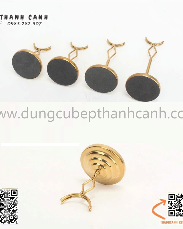 chân đế biển tên, kẹp biển tên món, kẹp inox màu vàng, chân đế name tag