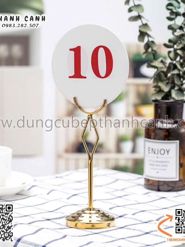 chân đế biển tên, kẹp biển tên món, kẹp inox màu vàng, chân đế name tag